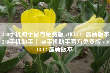 360手机助手官方免费版 v10.13.12 最新版本360手机助手「360手机助手官方免费版 v10.13.12 最新版本」